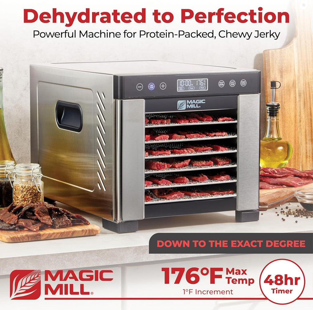 Pro Food Dehydrator Machine 7 XL Stainless Steel Trays Dryer for Jerky,