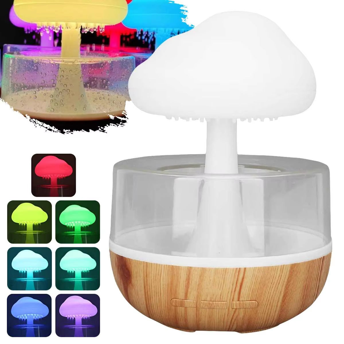 Rain Cloud Humidifier Rain Colorful Mushroom Cloud Raindrop Atmosphere