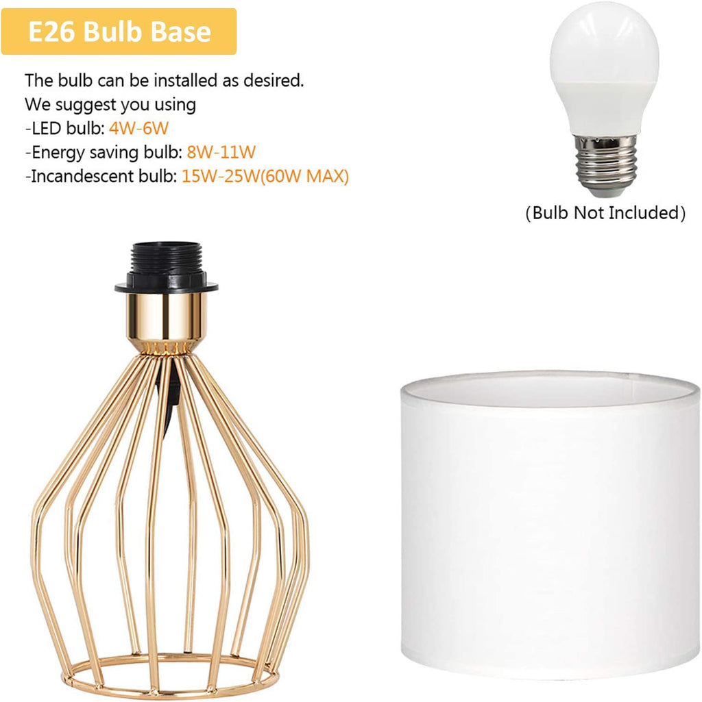 Gold Table Lamp - Modern Style Desk Lamp,13.8Inch,E26 Base Hollowed Out