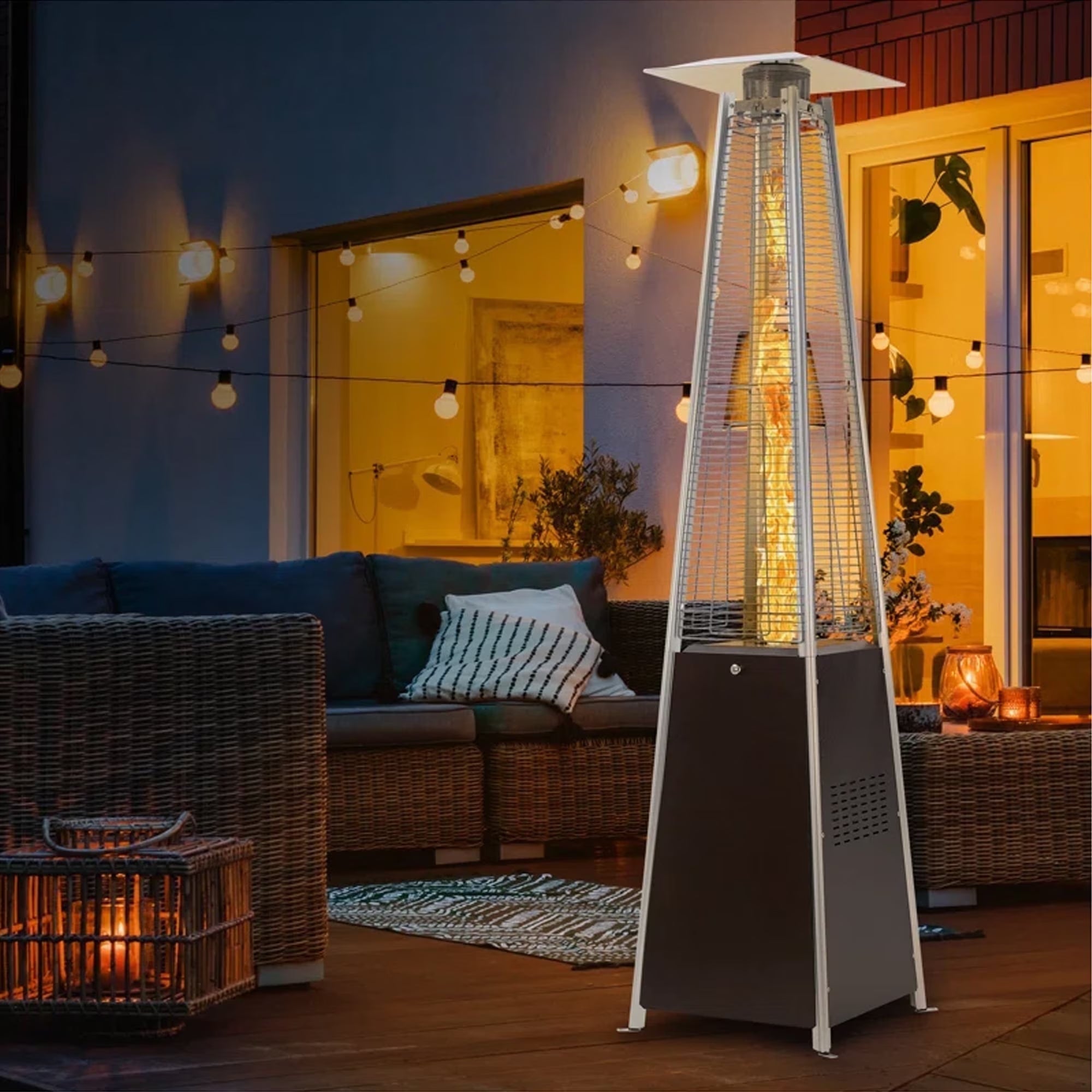 Patio Heater, 48000 BTU Outdoor Pyramid Patio Heater for Outdoor Use,