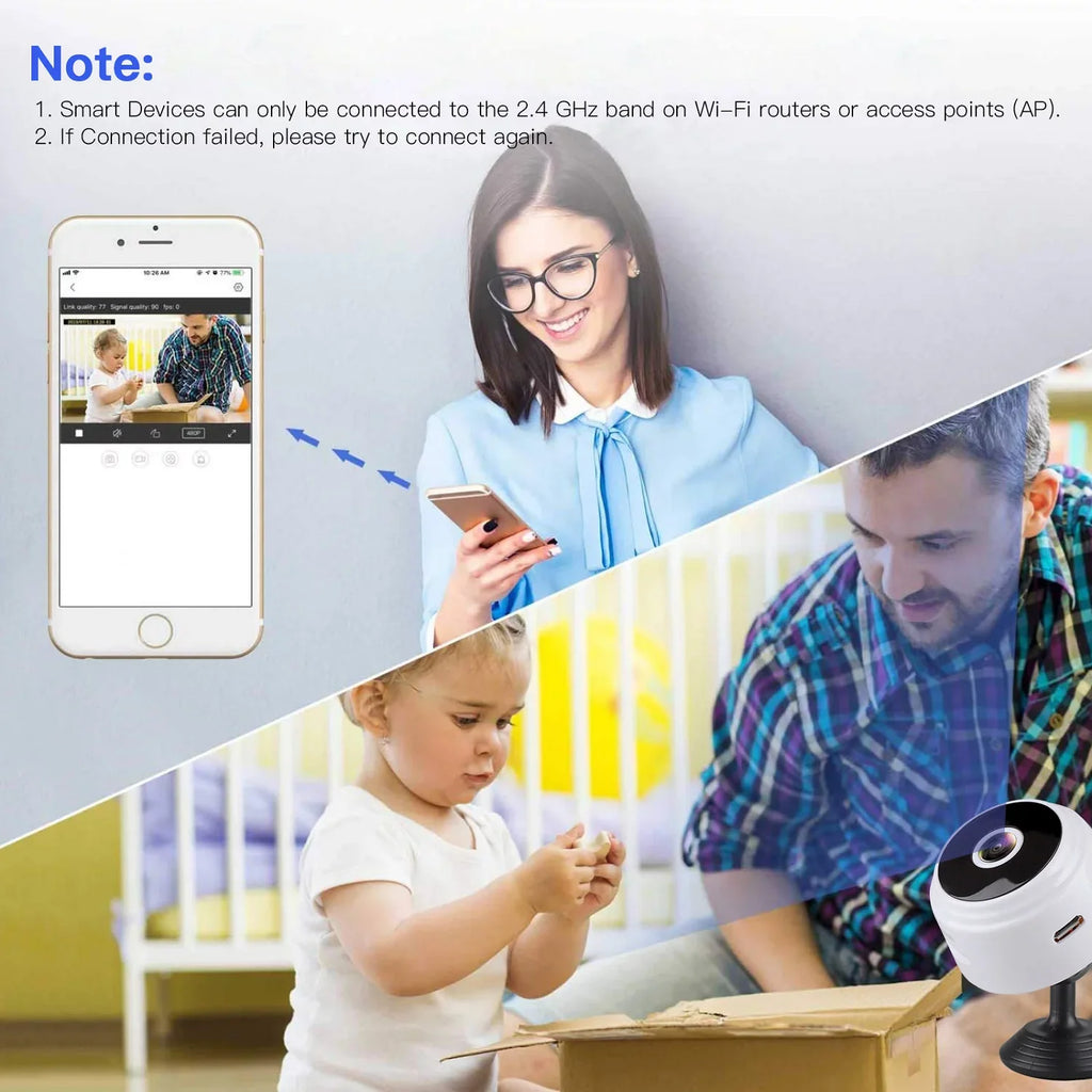 SZDUDU Mini Wireless Security Camera, Full HD 720P Portable Small HD