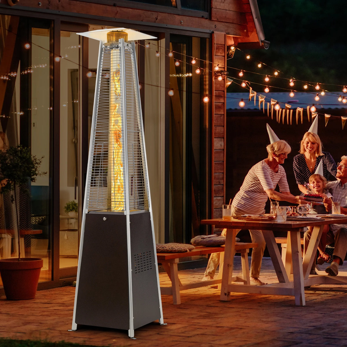 Patio Heater, 48000 BTU Outdoor Pyramid Patio Heater for Outdoor Use,