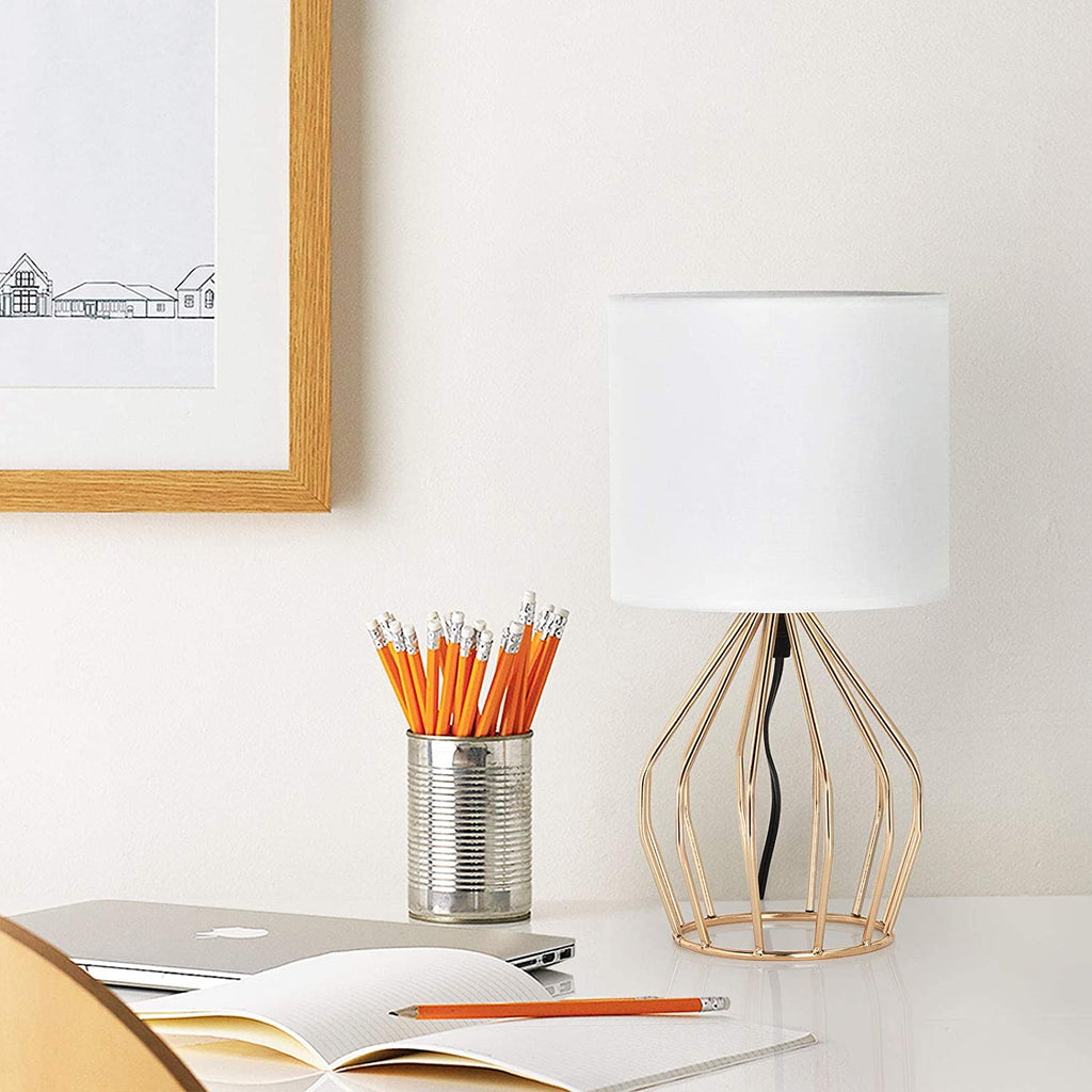 Gold Table Lamp - Modern Style Desk Lamp,13.8Inch,E26 Base Hollowed Out