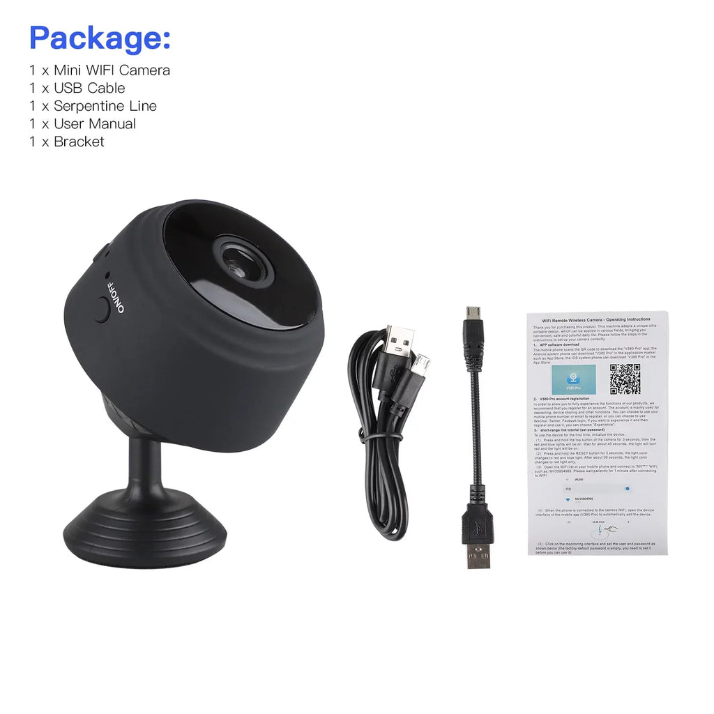 SZDUDU Mini Wireless Security Camera, Full HD 720P Portable Small HD