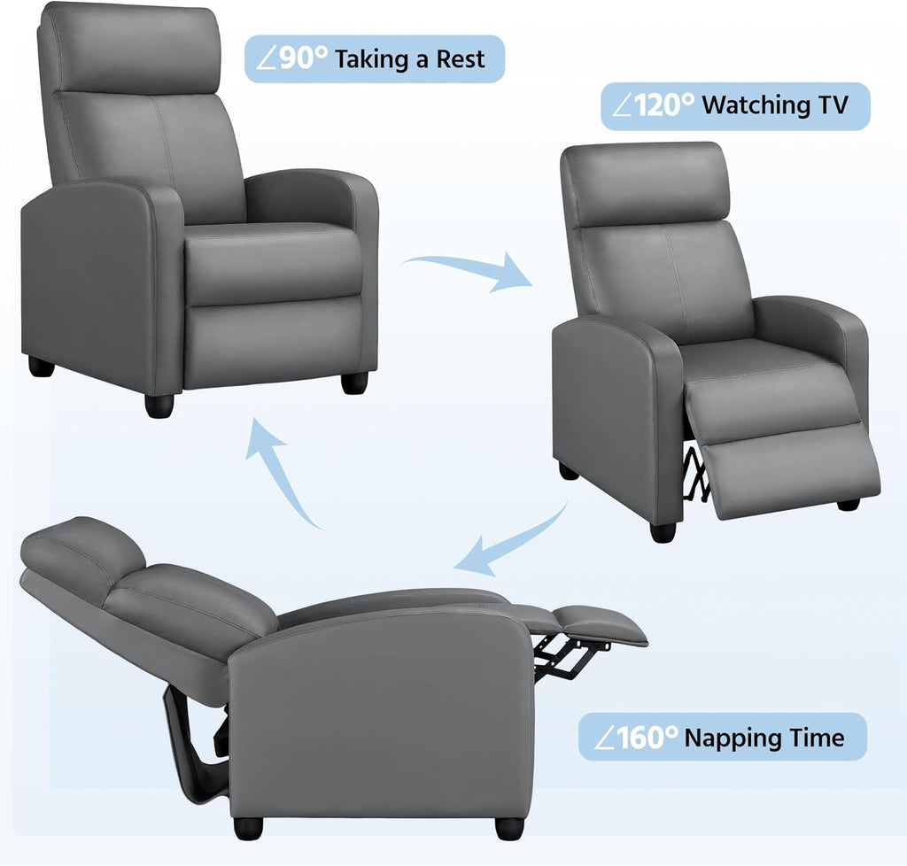 Yaheetech Recliner Chair Set of 2 Faux Leather Home Theater Seating