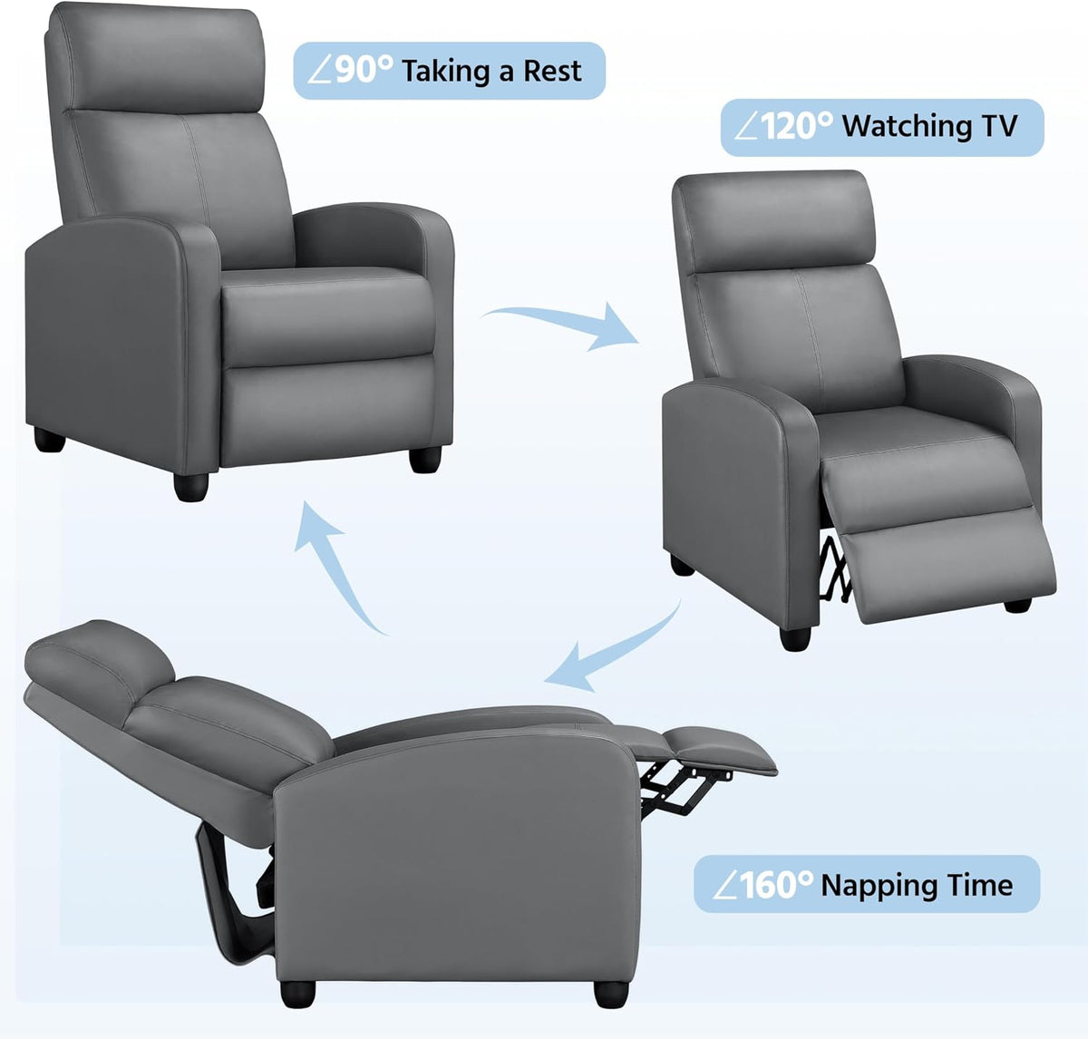 Yaheetech Recliner Chair Set of 2 Faux Leather Home Theater Seating