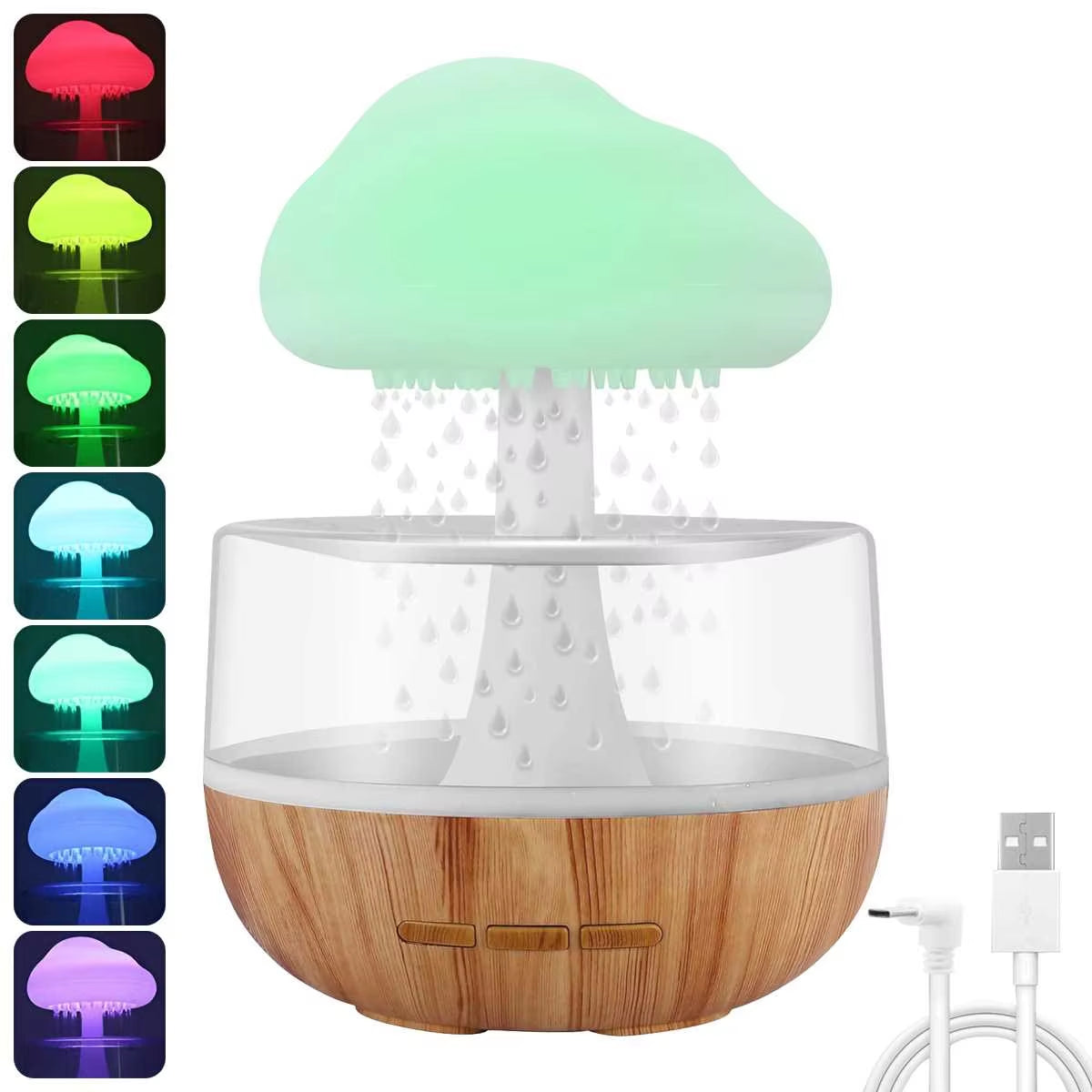 Rain Cloud Humidifier Rain Colorful Mushroom Cloud Raindrop Atmosphere