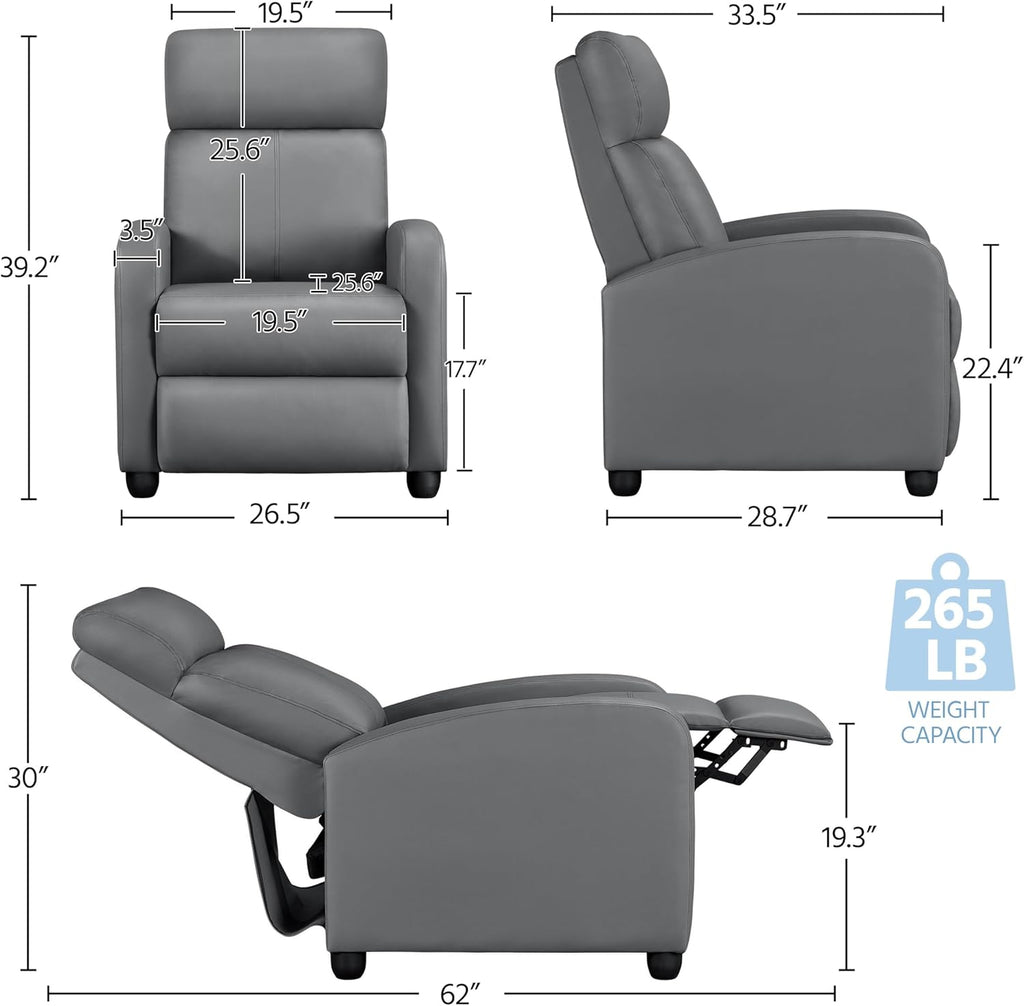Yaheetech Recliner Chair Set of 2 Faux Leather Home Theater Seating