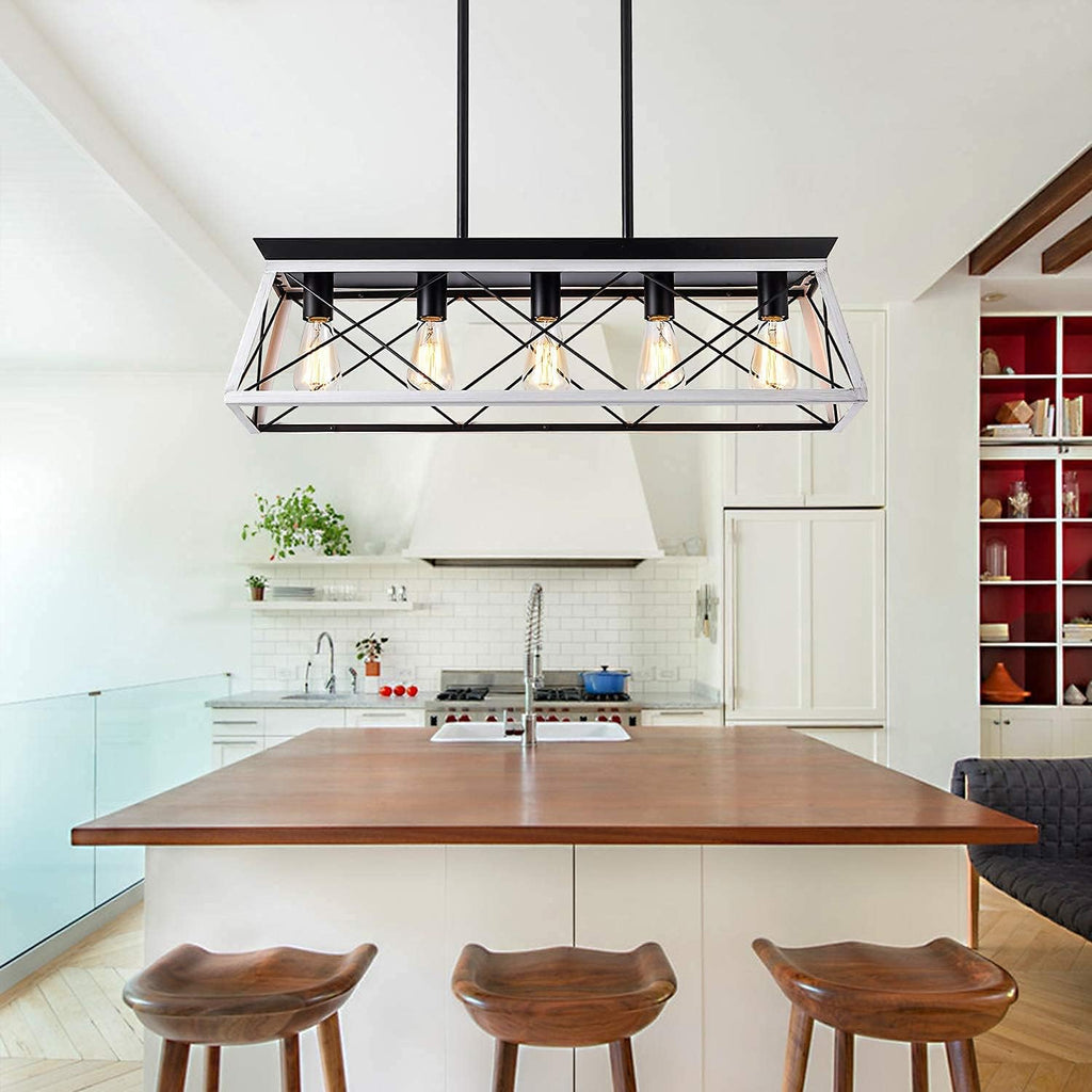 5-Light Pendant Lights Fixture, Farmhouse Chandeliers for Dining Room,