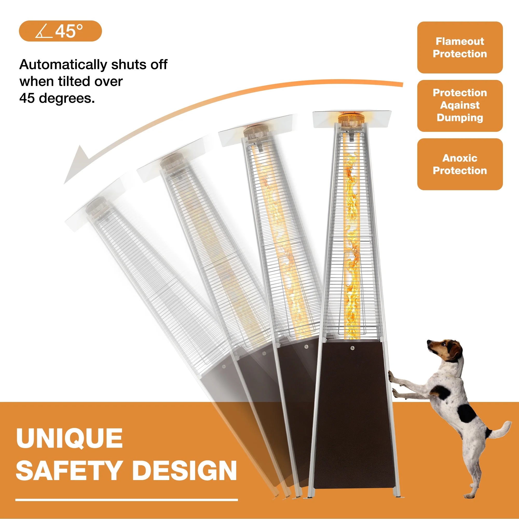 Patio Heater, 48000 BTU Outdoor Pyramid Patio Heater for Outdoor Use,
