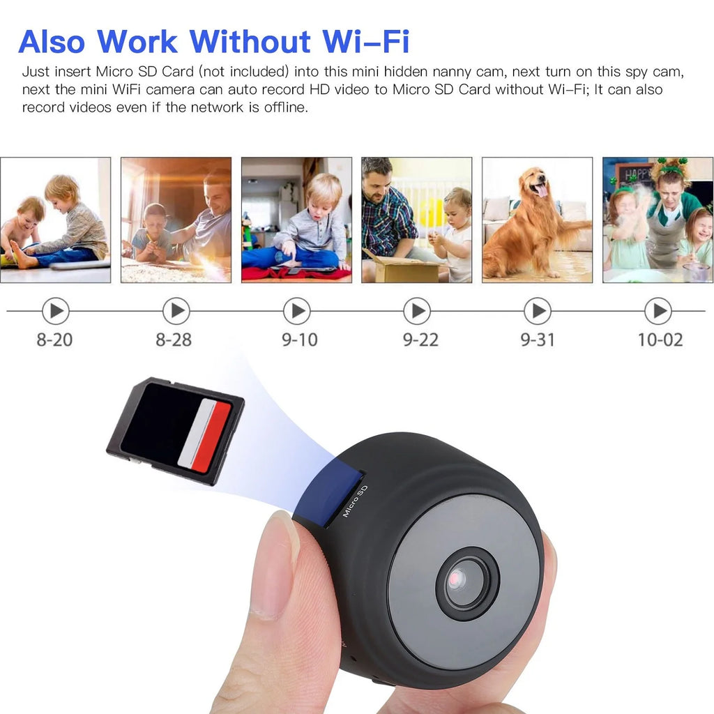 SZDUDU Mini Wireless Security Camera, Full HD 720P Portable Small HD
