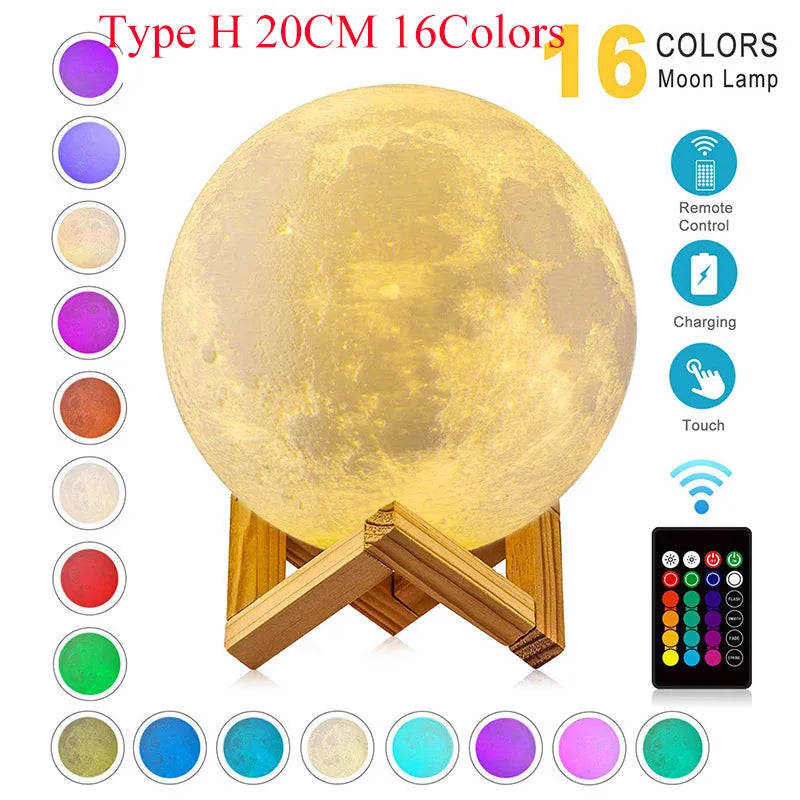 ZK30 Levitating Moon Lamp Night Light Floating 3D Printing LED Moon
