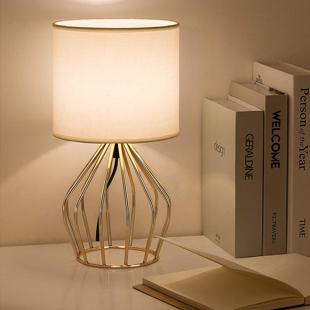 Gold Table Lamp - Modern Style Desk Lamp,13.8Inch,E26 Base Hollowed Out