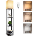 63" Shelf Floor Lamps with Shelves for Living Room Bedroom Office Wood